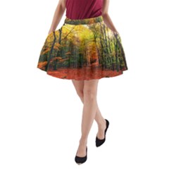 Forest Woods Autumn Nature A-line Pocket Skirt by Proyonanggan