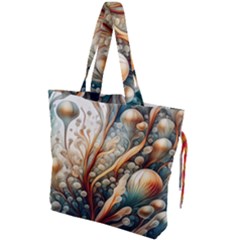 Undersea Dreams Saltwater Ocean Drawstring Tote Bag by Apenda