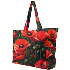 Flowers Poppies Bloom Blossom Art Simple Shoulder Bag by Apenda