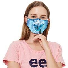 Dolphin Blue Sea Fantasy Fitted Cloth Face Mask (adult) by Maspions
