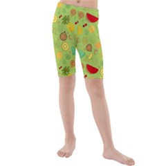 Art Fruits Pattern Kids  Mid Length Swim Shorts by Maspions
