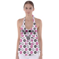 Pattern Seamless Design Decorative Tie Back Tankini Top by Maspions