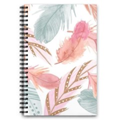 Feathers, Boho, Cute, Feather, Pastel 5 5  X 8 5  Notebook by kyorashop23