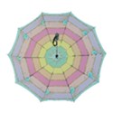 Pastel, Butterfly, Spring, Stripes, Automatic Folding Umbrella with Case (Large) View1