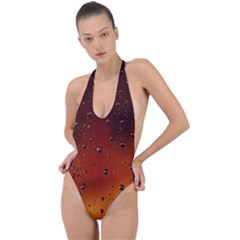 Water Drops, Lui, Amazing Backless Halter One Piece Swimsuit by kyorashop23