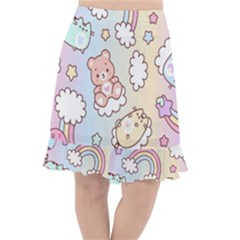 Usheen Carebears, Bears, Cat, Colorful, Cute, Pastel, Pattern Fishtail Chiffon Skirt by kyorashop23