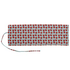 Kawaii Jam Pattern Aqua Roll Up Canvas Pencil Holder (m) by snowwhitegirl