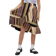 Books Bookshelves Office Fantasy Background Artwork Book Cover Apothecary Book Nook Literature Libra Kids  Ruffle Flared Wrap Midi Skirt by Posterlux