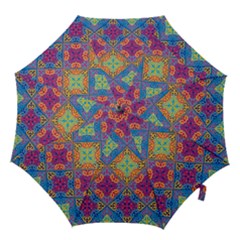 Colorful Flora Flora Kazakh Pattern Hook Handle Umbrellas (medium) by Cemarart