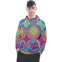 Colorful Flora Flora Kazakh Pattern Men s Pullover Hoodie by Cemarart