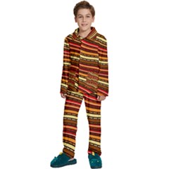 Waves Pattern Abstract Neutrals Kids  Long Sleeve Velvet Pajamas Set by Maspions