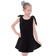 Plain Black Black Kids  Tie Up Tunic Dress by kyorashop23