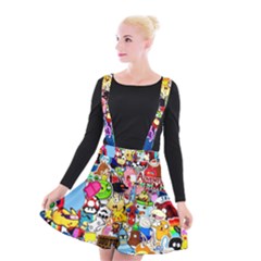 Sticker Art, Brand, Cartoon Suspender Skater Skirt by kyorashop23