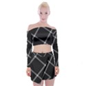 Stripes, Zigzag, Surface, Pattern, Off Shoulder Top with Mini Skirt Set View1