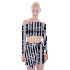 Texture, Stripes, Pattern Off Shoulder Top With Mini Skirt Set by kyorashop23