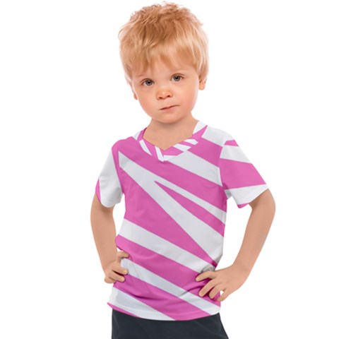 White Pink Stripes, Pattern Kids  Sports T-shirt by kyorashop23