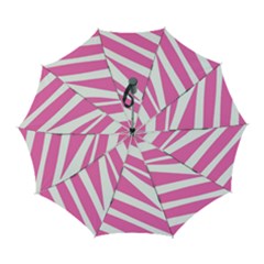 White Pink Stripes, Pattern Automatic Folding Umbrella With Case (large) by kyorashop23