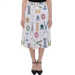 Pattern Seamless Texture Sewing Classic Midi Skirt by Salmanaz77