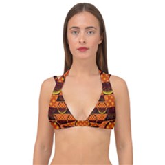 Art Pattern Design Wallpaper Double Strap Halter Bikini Top by Posterlux