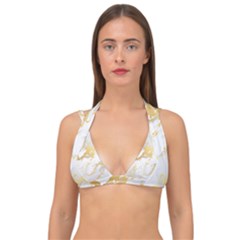 Marble Pattern Double Strap Halter Bikini Top by Posterlux