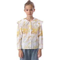 Marble Pattern Kids  Peter Pan Collar Blouse by Posterlux