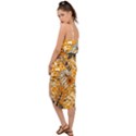 Leaf Yellow Point Flower White Waist Tie Cover Up Chiffon Dress View2