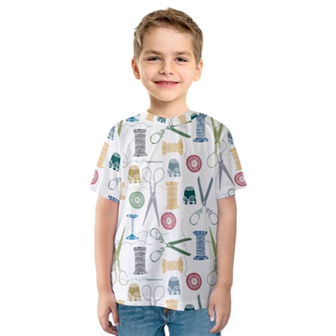 Pattern Seamless Texture Sewing Kids  Sport Mesh T-shirt by Salmanaz77