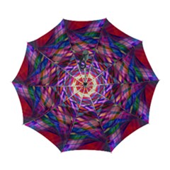 Wave Lines Pattern Abstract Automatic Folding Umbrella With Case (large) by anzea