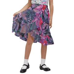 Alien Architecture Ii Kids  Ruffle Flared Wrap Midi Skirt by MRNStudios