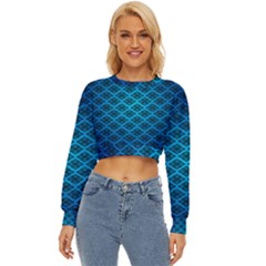 Pattern Texture Geometric Blue Lightweight Long Sleeve Sweatshirt by anzea