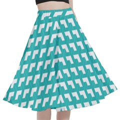 Background Pattern Colored A-line Full Circle Midi Skirt With Pocket by anzea