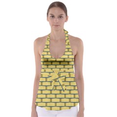 Pattern Wallpaper Tie Back Tankini Top by anzea