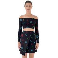 Amoled Off Shoulder Top With Skirt Set by kyorashop23
