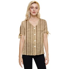 Brown Cardboard Texture Macro, Cardboard, Cardboard Bow Sleeve Button Up Top by kyorashop23