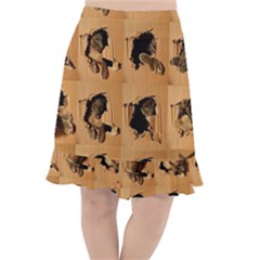 Carton, Brown Fishtail Chiffon Skirt by kyorashop23