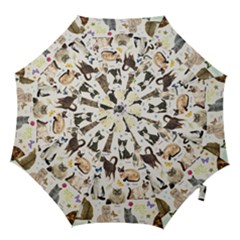 Cats, All, Collage, Cat Hook Handle Umbrellas (large) by kyorashop23
