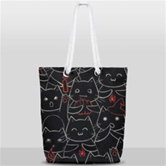Catty Full Print Rope Handle Tote (small) by kyorashop23