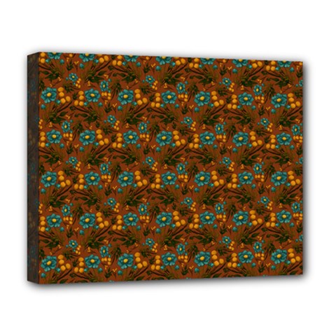 Blue Bloom Bouquet Deluxe Canvas 20  X 16  (stretched) by GeekLover
