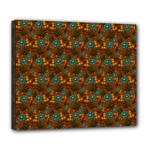 Blue Bloom Bouquet Deluxe Canvas 24  X 20  (stretched) by GeekLover