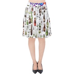 Bottle Chic Print Patterns Velvet High Waist Skirt by BellaVistaTshirt02
