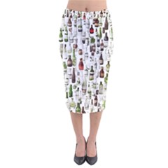 Bottle Chic Print Patterns Velvet Midi Pencil Skirt by BellaVistaTshirt02