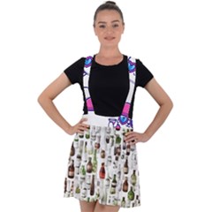 Bottle Chic Print Patterns Velvet Suspender Skater Skirt by BellaVistaTshirt02