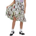 Bottle Chic Print Patterns Kids  Ruffle Flared Wrap Midi Skirt View1