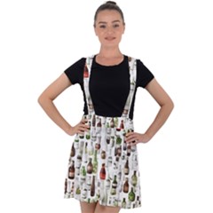 Bottle Chic Print Patterns Velvet Suspender Skater Skirt by BellaVistaTshirt02