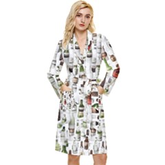 Bottle Chic Print Patterns Long Sleeve Velvet Robe by BellaVistaTshirt02