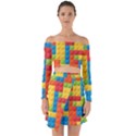 Lego Bricks, Colorful Dots Background Off Shoulder Top with Skirt Set View1