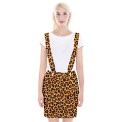 Leopard Skin Texture Macro, Brown Braces Suspender Skirt by kyorashop23