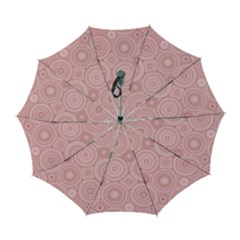 Pink Retro Texture With Circles, Retro Circles Background, Automatic Folding Umbrella With Case (large) by kyorashop23