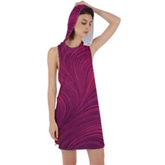 Purple Fabric Texture, Fabric Backgrounds With Lines Racer Back Hoodie Dress by kyorashop23