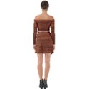 Seamless Wooden Planks Brown Wooden Background Off Shoulder Top with Skirt Set View2